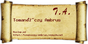 Tomanóczy Ambrus névjegykártya